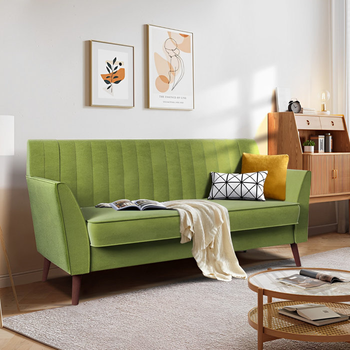 Oliver Roloff 56.5'' Velvet Flared Armrest Curved Back Loveseat